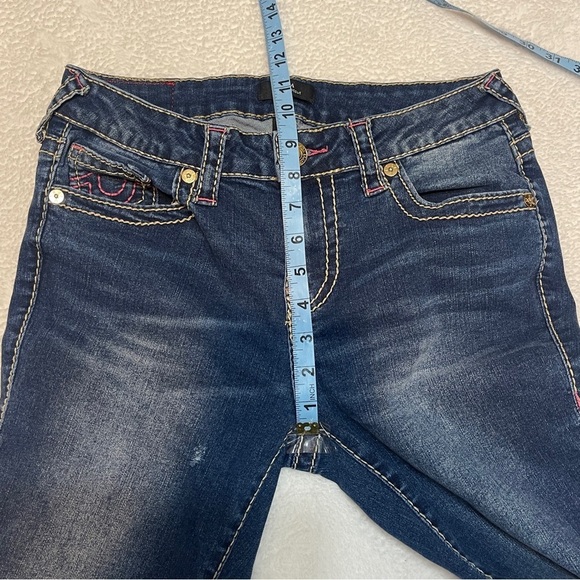 True Religion Becca Mid Rise Bootcut Jeans Pink Stitch Women's 28 - Picture 7 of 11